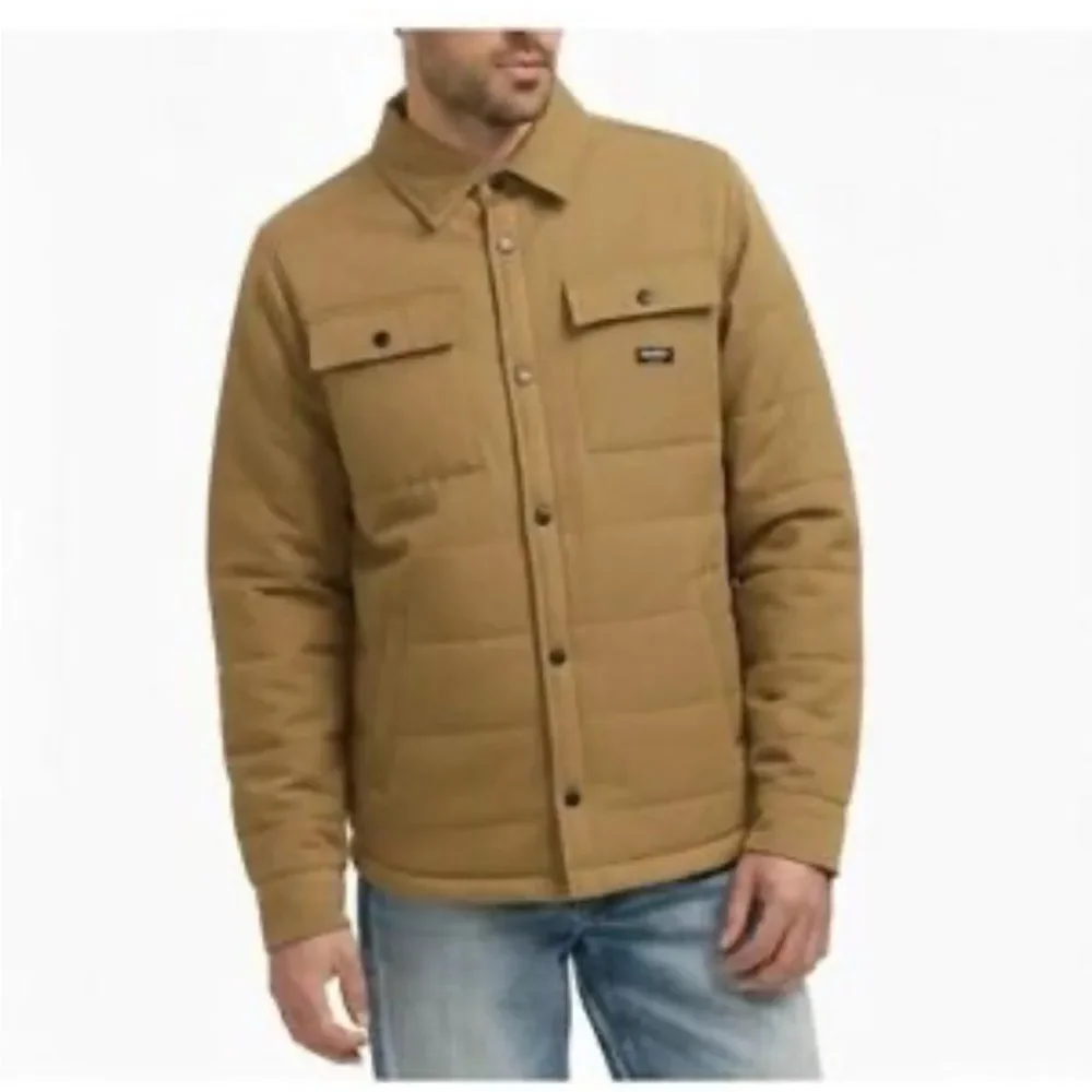 Hurly Fleeced Lined Snap Button Men’s Brown Tan Work Jacket